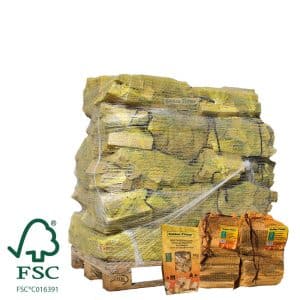 30 netzakken ovengedroogd beukenhout actie 2 aanmaakhout en 1 zakje houtwolkrullen