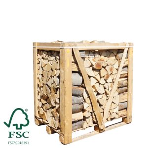Halve pallet ovengedroogd haardhout haagbeuk FSC gecertificeerd en direct stookklaar geleverd voor houtkachel en open haard