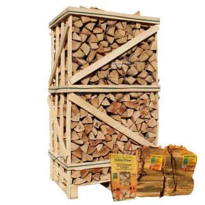 Hele pallet ovengedroogd beuken berken actie aanmaakhout houtwolkrullen