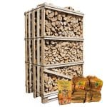 Hele pallet ovengedroogd eikennhout actie 2 aanmaakhout en 1 zakje houtwolkrullen