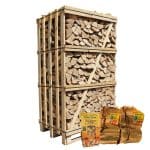 Hele pallet ovengedroogd essenhout actie 2 aanmaakhout en 1 zakje houtwolkrullen