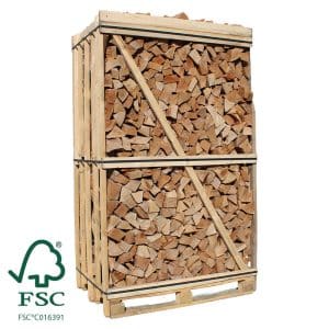 Hele pallet ovengedroogd beuken zonder schors FSC