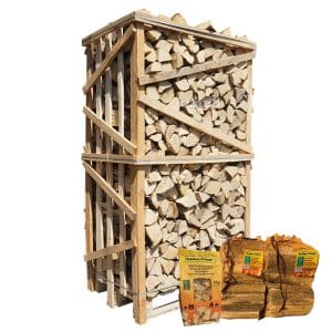 Hele pallet ovengedroogd haagbeuk actie 2 aanmaakhout en 1 zakje houtwolkrullen